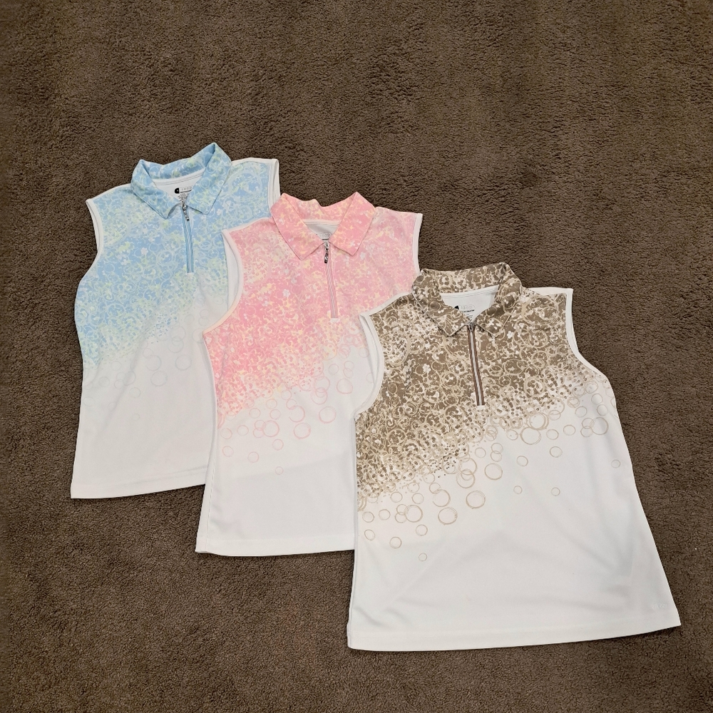 Izod Women's Sleeveless Polos - Blue, Pink, and Brown